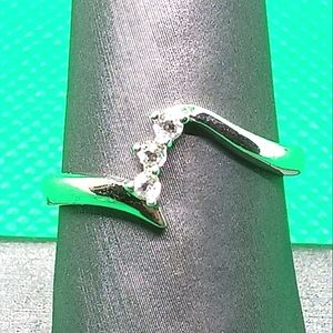 "Today, Tomorrow,  Always" Inscription Clear Stone and Sterling Silver R…